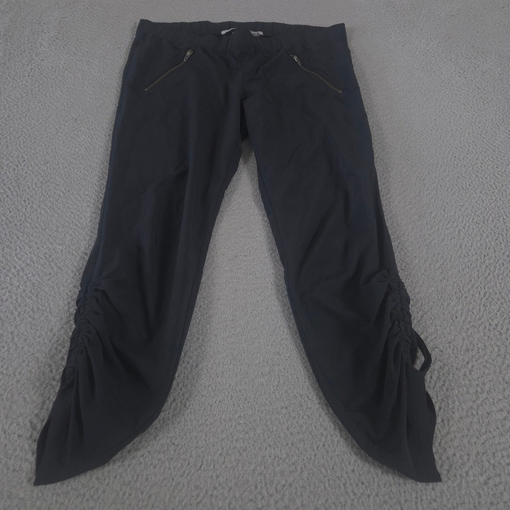 Athleta Pants Womens 4 Black Aspire Ankle Ruched Leg Tapered Recycled Stretch